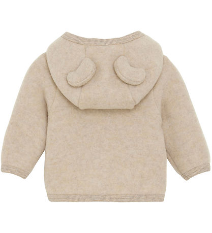 Huttelihut Cardigan - Wool fleece - Camel Melange w. Ears