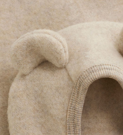 Huttelihut Cardigan - Wool fleece - Camel Melange w. Ears