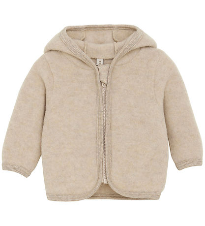 Huttelihut Cardigan - Wool fleece - Camel Melange w. Ears