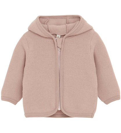 Huttelihut Cardigan - Wool fleece - Mahogany Rose w. Ears