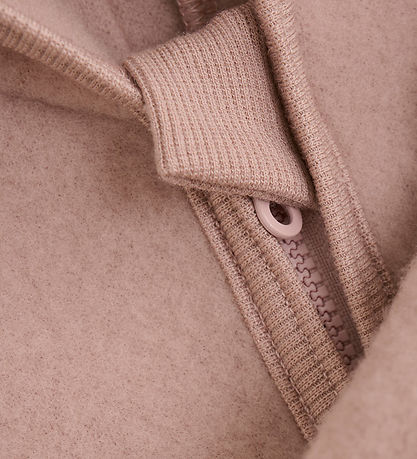 Huttelihut Pramsuit - Wool fleece - Mahogany Rose w. Ears
