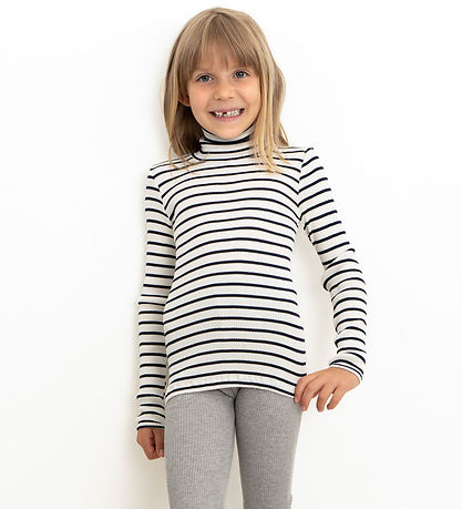 Minimalisma Blússa M. Turtleneck - Rib - Silki/Bómull - Bui - Sa