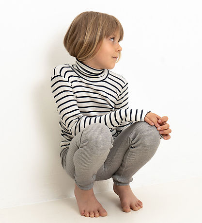 Minimalisma Blússa M. Turtleneck - Rib - Silki/Bómull - Bui - Sa