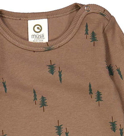 Müsli Bodysuit L/æ - Rib - Pine - Shade/Balance Green/Bark