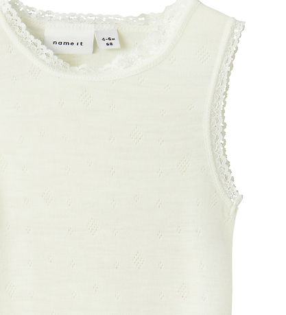Name It Bodysuit u/æ - Wool - NbfWang - Snow White w. Pointelle