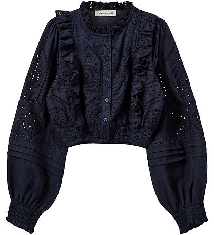 Sofie Schnoor Blússa - Dark Blue M. Mynsturprjón