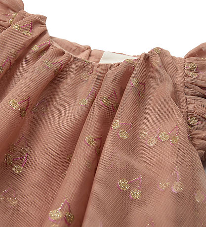 Sofie Schnoor Dress - Rosy Brown w. Cherry/Glitter