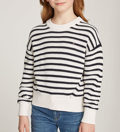 Tommy Hilfiger Blouse - Knitted - Essential Stripe - Ancient Whi