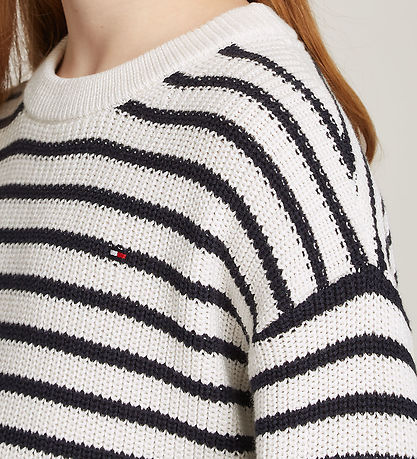 Tommy Hilfiger Blouse - Knitted - Essential Stripe - Ancient Whi