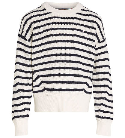 Tommy Hilfiger Blouse - Knitted - Essential Stripe - Ancient Whi