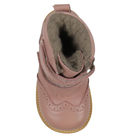 Pom Pom Winter Boots - Broque Velcro Boot Tex - Old Rose
