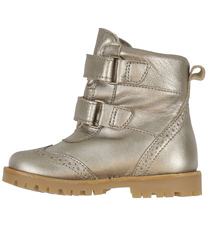 Pom Pom Winter Boots - Broque Velcro Boot Tex - Metallic Asphalt