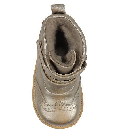 Pom Pom Winter Boots - Broque Velcro Boot Tex - Metallic Asphalt