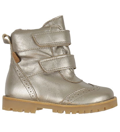 Pom Pom Winter Boots - Broque Velcro Boot Tex - Metallic Asphalt