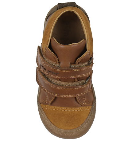 Pom Pom Shoe - Sneaker Velcro - Dark Camel