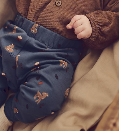 Müsli Sweatpants - Deer - Stormy Blue/Shade/Bark