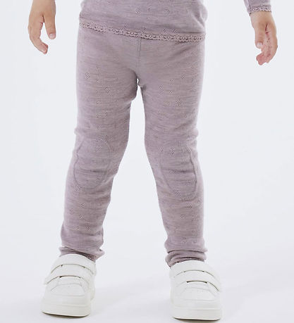 Name It Leggings - Wool - Noos - NmfWang - Purple Dove w. Pointe