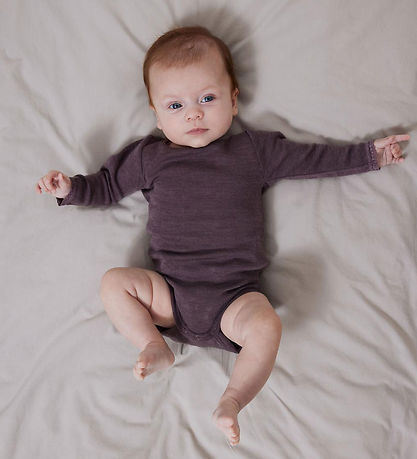 Name It Bodysuit L/æ - Wool - Noos - NbfWang - Sparrow w. Pointe