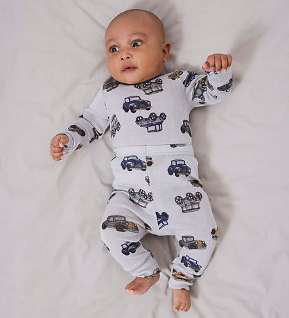 Name It Leggings - Wool - Noos - NbmWang - Gray Dawn w. Cars