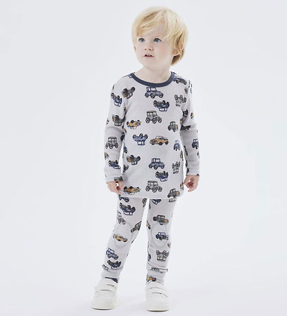 Name It Leggings - Wool - Noos - NmmWang - Gray Dawn w. Cars