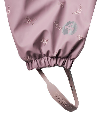 Wheat Regnoverall m. Thermo - PU - Aiko - Soft Lilablommor
