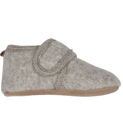 Melton Slippers - Wool - Beige Melange
