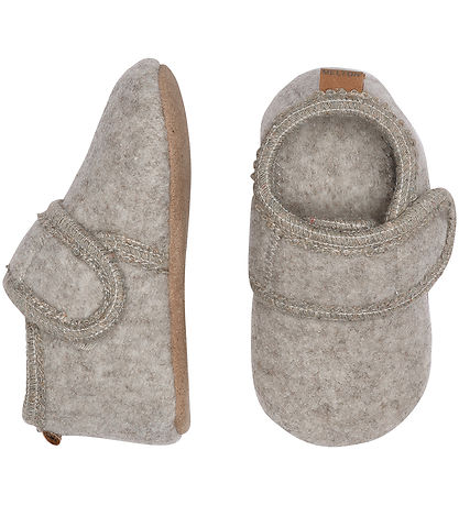 Melton Slippers - Wool - Beige Melange