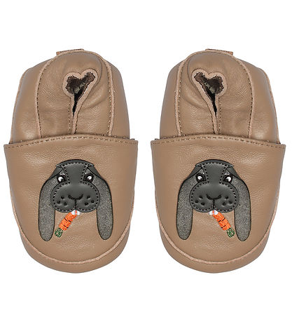 Melton Soft Sole Leather Shoes - Desert Taupe w. Rabbit