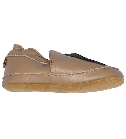 Melton Soft Sole Leather Shoes - Desert Taupe w. Rabbit