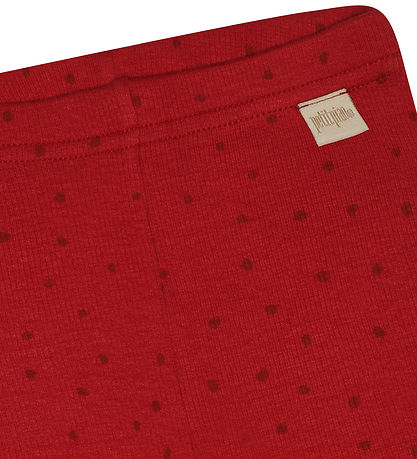 Petit Piao Leggings - Rib - Modal - Chili Pepper Dot