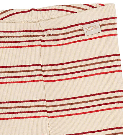Petit Piao Leggings - Rib - Modal - Chili Pepper Multi Stripe