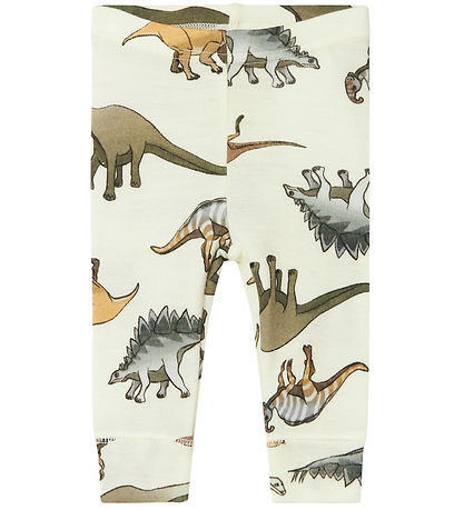Name It Leggings - Wool - NbmWillitus - Snow White w. Dinosaurs