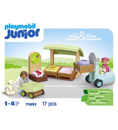 Playmobil Junior - Biologische marktkraam en vorkheftruck - 7169