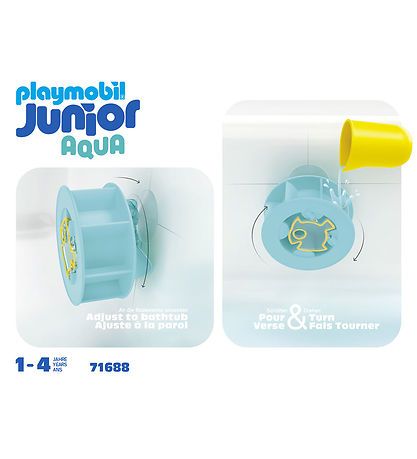 Playmobil Junior Aqua - Waterrad met babyhaai - 71688 - 6 Onderd