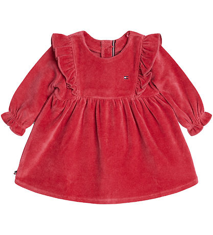 Tommy Hilfiger Kleid - Velours - Erbe Pink