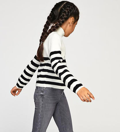 Kids Only Bluse - Half Zip - Noos - KogFranca - Cloud Dancer/Bla
