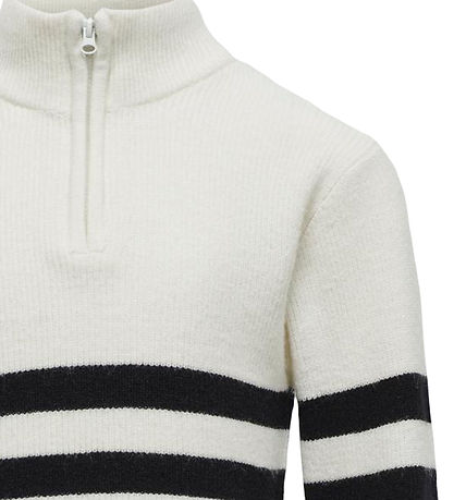 Kids Only Bluse - Half Zip - Noos - KogFranca - Cloud Dancer/Bla