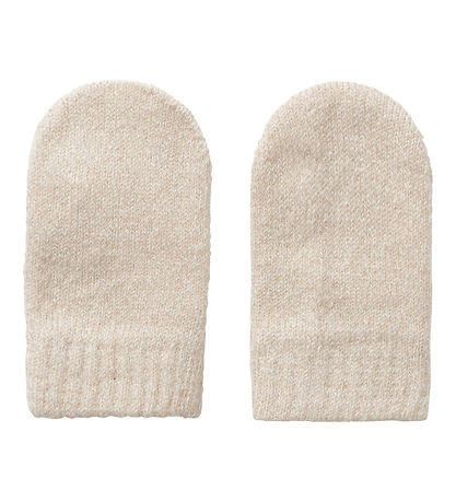Lil' Atelier Mittens - Knitted - NbnGene - Sandshell/Melange