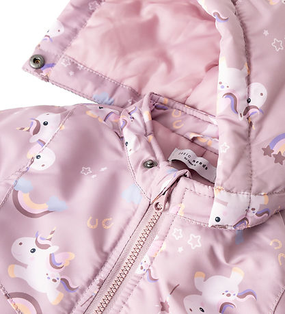 Name It Vadderad jacka - NbdMaxi - Mauve Shadows/Unicorn