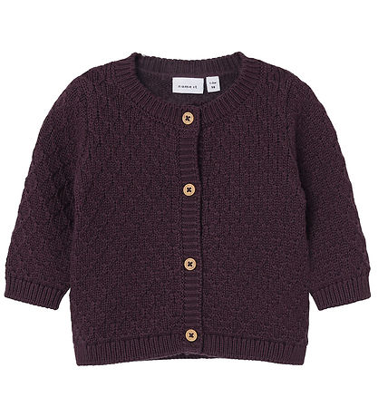 Name It Cardigan - Knitted - NbfLomille - Plum Perfect