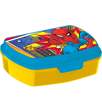 Spider-Man Nestisbox - Funny Sandwich Box - Gult/Blár