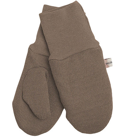 Racing Kids Mittens - Wool/Cotton - Brown Birch Bark
