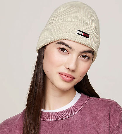 Tommy Hilfiger Beanie - Knitted - Elongated Flag - Newsprint