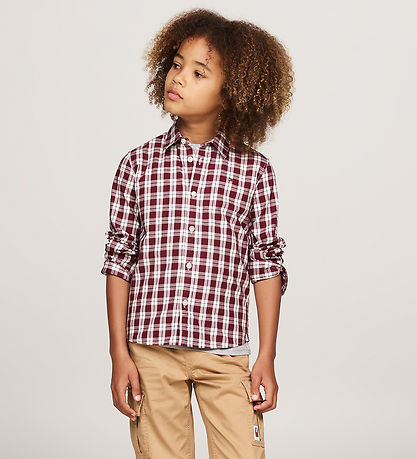 Tommy Hilfiger Skyrta - Small Ávísun Regular - Rouge Buffalo Che