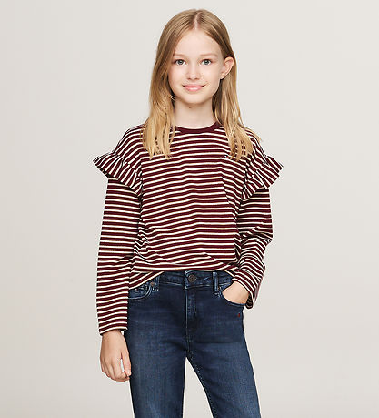 Tommy Hilfiger Bluse - Stripe - Deep Rouge Stripe