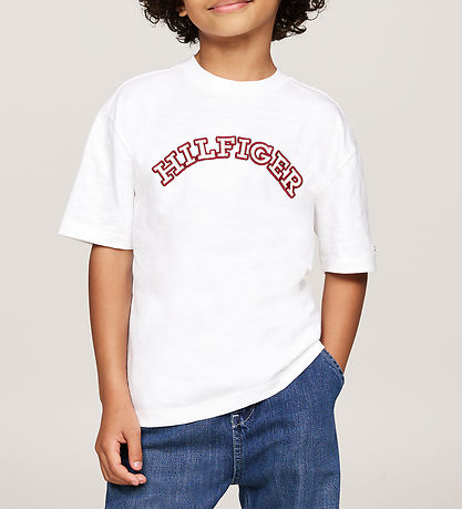 Tommy Hilfiger T-shirt - Monotypbroderad - Vit