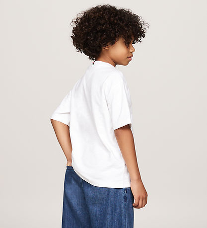 Tommy Hilfiger T-shirt - Monotypbroderad - Vit