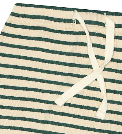 Petit Piao Trousers - Rib - Modal - Emeralda Green/Dark Off Whit