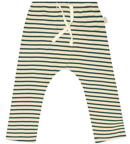 Petit Piao Trousers - Rib - Modal - Emeralda Green/Dark Off Whit