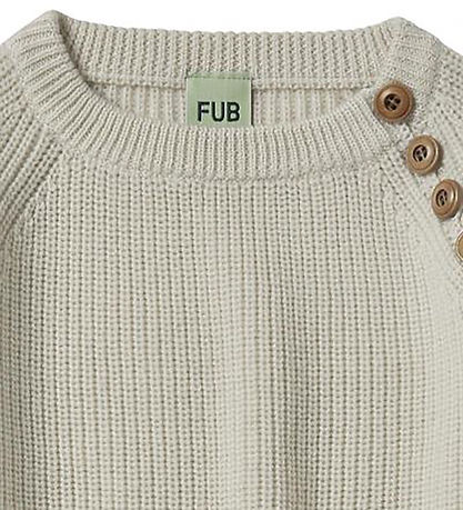 FUB Bluse - Wolle - Rib Pullover - Ecru